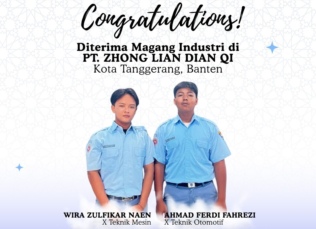 You are currently viewing Dua Siswa SMK Muhammadiyah 2 Metro Lolos Magang Industri di PT Zhong Lian Dian Qi