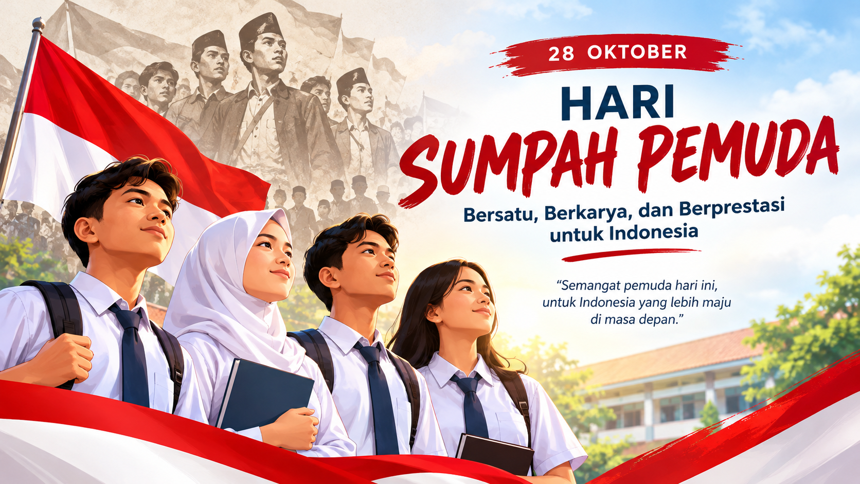 You are currently viewing Hari Sumpah Pemuda: Menyalakan Semangat Persatuan dan Membangun Generasi Muda yang Berkarakter
